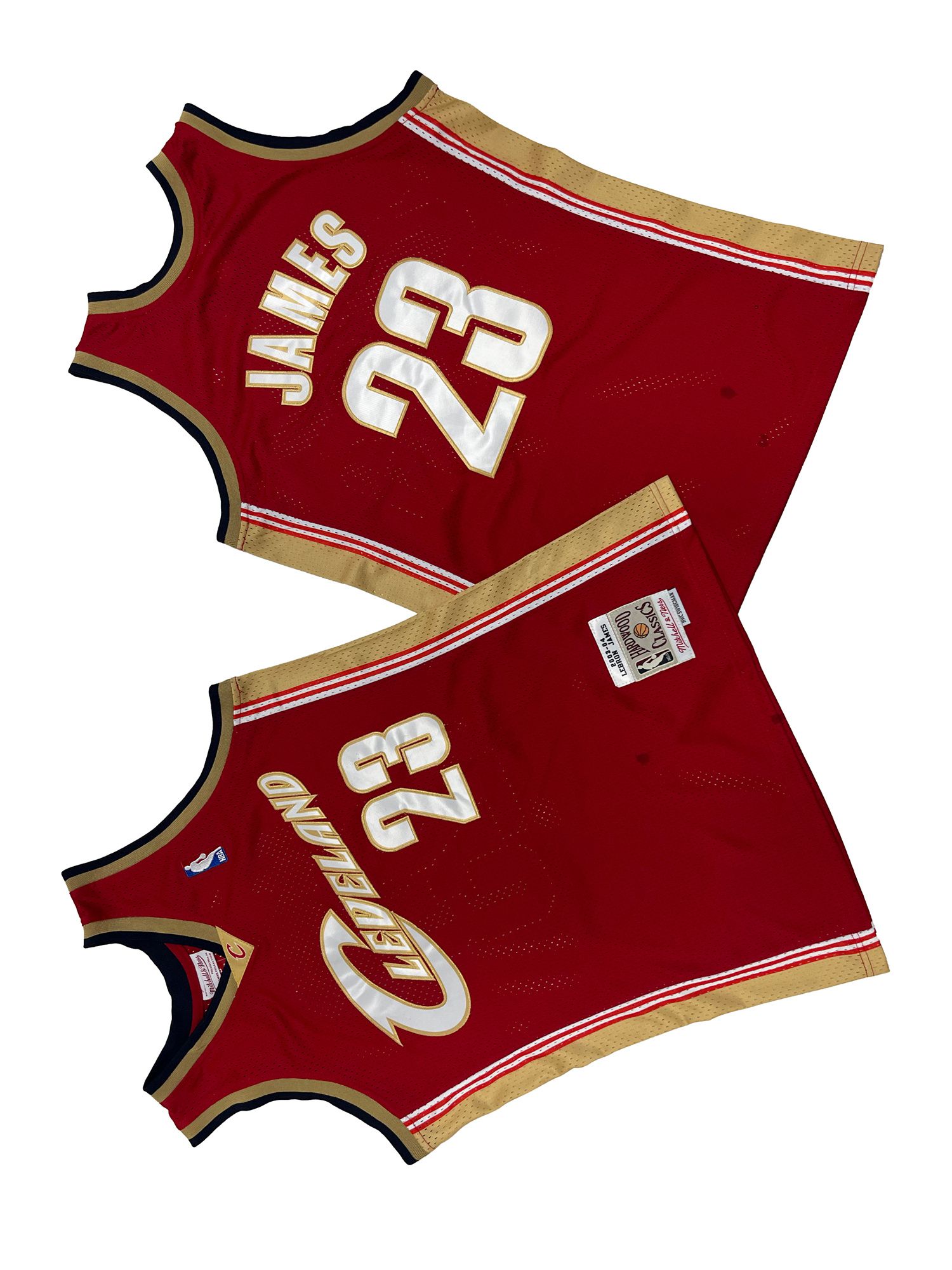 Men Cleveland Cavaliers #23 James Red Throwback NBA Jersey